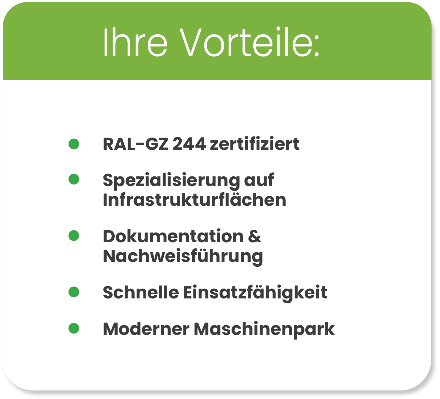 Textbox Ihre Vorteile